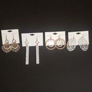 New Gold & Silver Bundle of Earrings 4 pairs